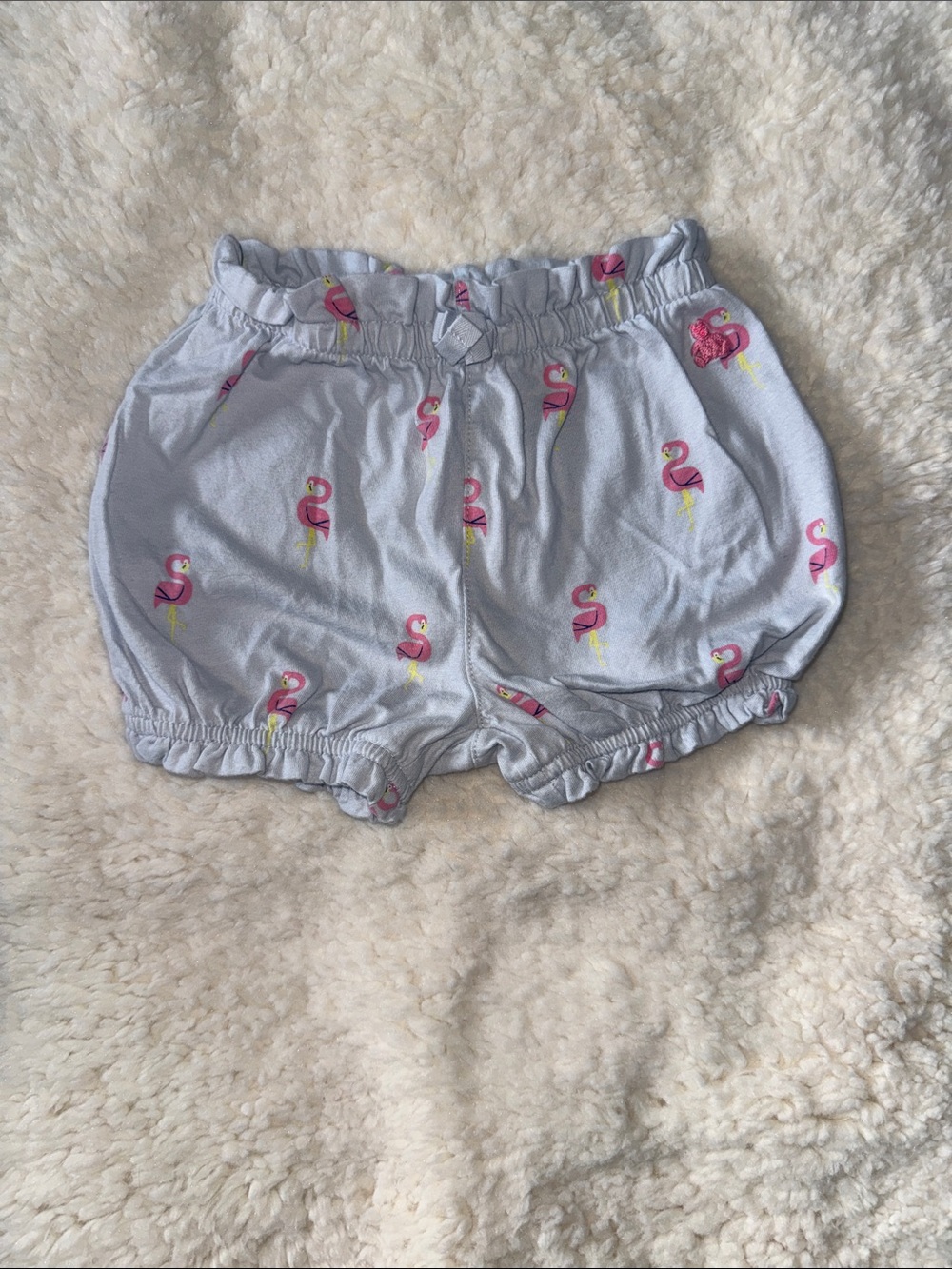 GAP Pink Flamingo Print Shorts on Light Blue